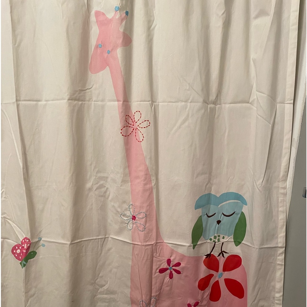 Pottery Barn Kids Shower curtain. 72”x 72”- 100% cotton. Embroidered accents - Picture 2 of 7